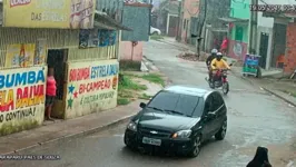 Câmeras mostram a chegada dos assassinos no bairro do Guamá
