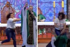 Padre Marcelo Rossi foi empurrado por mulher que alega sofrer de transtorno bipolar. 
