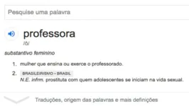 Imagem ilustrativa da notícia Pesquisa no Google define professora como 'prostituta' e gera revolta