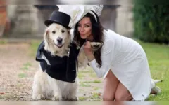 Liz decidiu casar com o próprio cachorro, Logan, de 6 anos. 