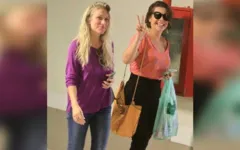 Fernanda Souza foi flagrada às compras com a também atriz Ludmila Dayer.