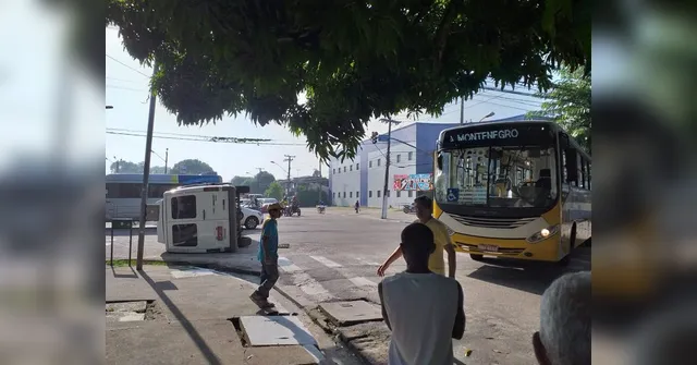 Imagem ilustrativa da notícia Van de transporte alternativo capota em colisão com ônibus no Guamá