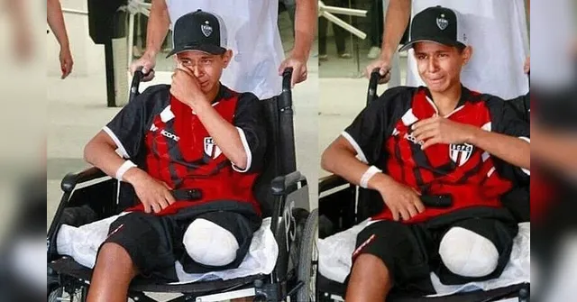 Imagem ilustrativa da notícia Garoto que perdeu perna por causa de linha chilena se emociona ao deixar hospital