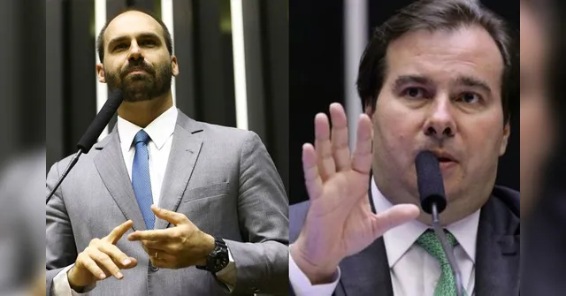 Imagem ilustrativa da notícia Manifestações de Eduardo Bolsonaro são repugnantes e devem ser repelidas, diz Maia