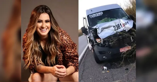 Imagem ilustrativa da notícia Van de banda de forró atropela vaca e fica destruída