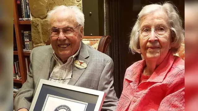 Imagem ilustrativa da notícia Casal de centenários que estão juntos a 80 anos entra para o livro dos recordes