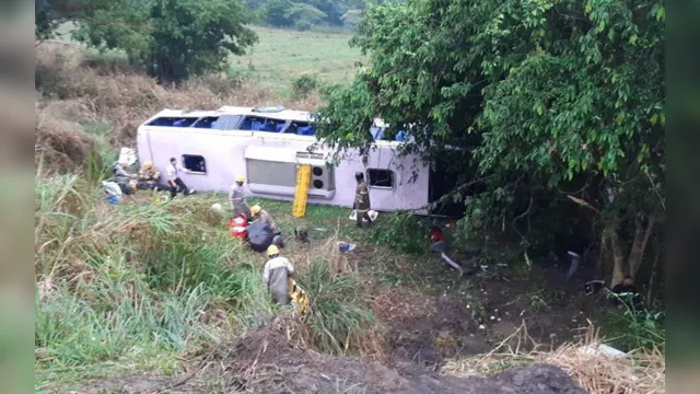 Imagem ilustrativa da notícia Ônibus cai em ribanceira e deixa 28 feridos em rodovia federal 