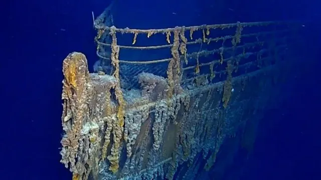 Imagem ilustrativa da notícia Vídeo: novas imagens do Titanic mostram que ele está desaparecendo