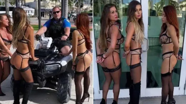 Imagem ilustrativa da notícia Policial é suspenso por 'prender' modelos de lingerie em ensaio ousado