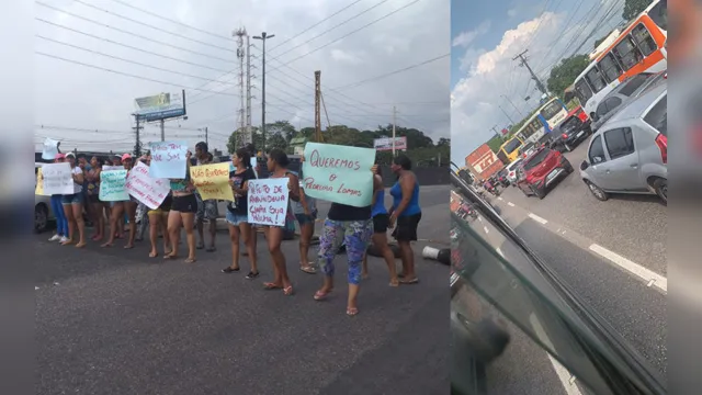 Imagem ilustrativa da notícia Protesto de moradores interdita o trânsito na BR-316; engarrafamento chega a 4 quilômetros