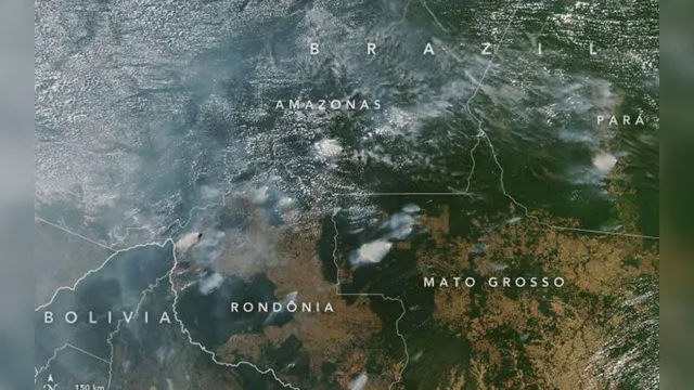 Imagem ilustrativa da notícia Nasa publica foto que mostra o efeito das queimadas na Amazônia