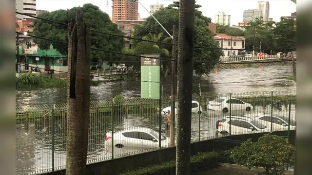 Imagem ilustrativa da notícia Cidade submersa! Chuva deixa Belém alagada e com tudo parado. Veja ao vivo onde está congestionado