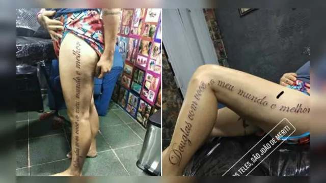 Imagem ilustrativa da notícia Da coxa ao tornozelo: Tatuagem com erro de português para 'mozão' viraliza