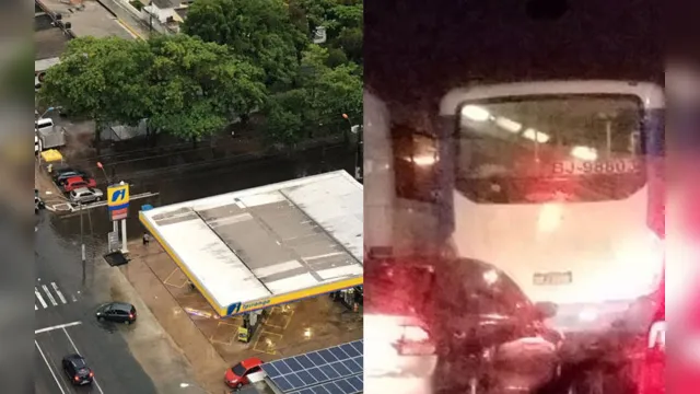 Imagem ilustrativa da notícia Noite de sábado tem muita chuva e ruas alagadas em Belém; acompanhe o trânsito!