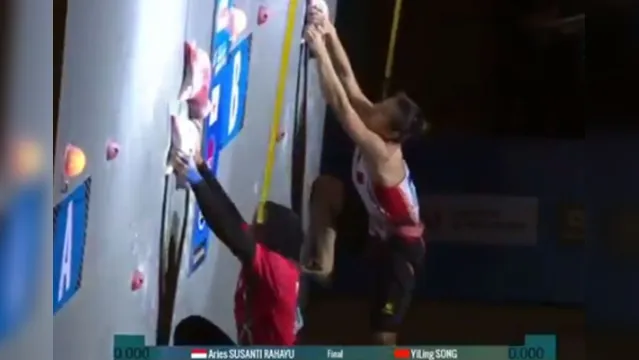 Imagem ilustrativa da notícia Vídeo: mulher bate recorde após escalar parede de 15 metros em menos de 7 segundos