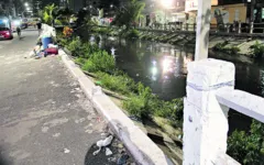 No canal da Visconde, parte da mureta já não existe mais e moradores reclamam dos riscos