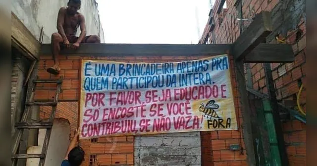 Imagem ilustrativa da notícia Faixa em festa de Natal em Belém viraliza: "só encoste se você contribuiu"