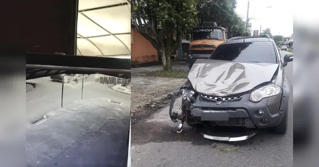Imagem ilustrativa da notícia Ocupantes de moto são arremessados ao colidirem com carro em Icoaraci