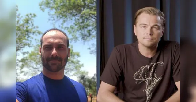 Imagem ilustrativa da notícia Filho de Bolsonaro culpa Leonardo di Caprio por incêndio no Pará