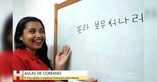Imagem ilustrativa da notícia Aluna viraliza após escrever "fora Bolsonaro" em coreano durante jornal ao vivo