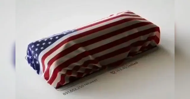 Imagem ilustrativa da notícia Vídeo do governo iraniano que mostra caixão e bandeira dos EUA é visto como anúncio de guerra