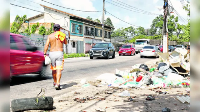 Imagem ilustrativa da notícia Lixão expulsa pedestres para o meio da pista em rodovia de
Belém