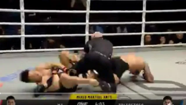 Imagem ilustrativa da notícia Após nocaute, lutador de MMA tenta “finalizar” golpe no árbitro; assista!
