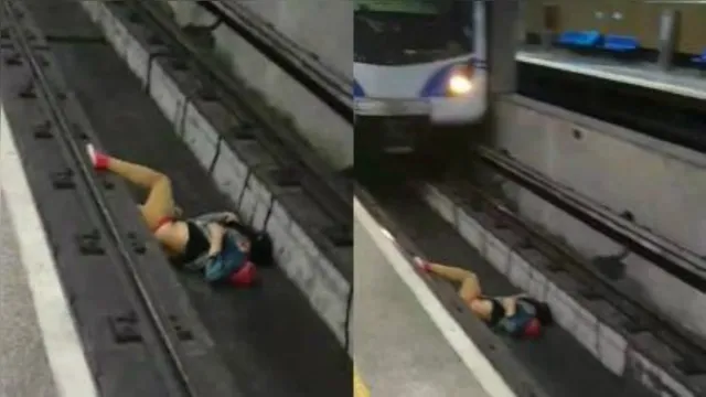 Imagem ilustrativa da notícia Vídeo:
homem cai nos trilhos do metrô em SP e maquinista consegue parar a tempo