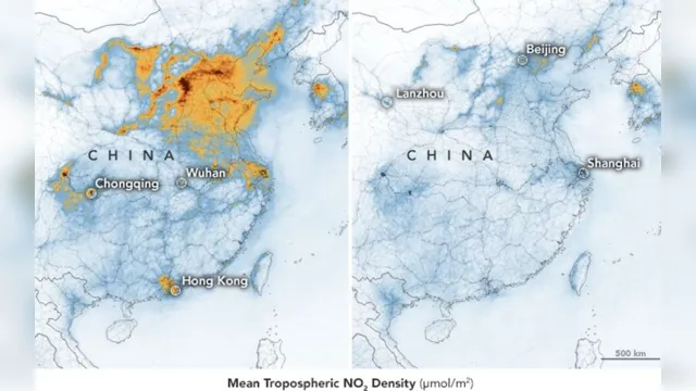 Imagem ilustrativa da notícia Quarentena e restrições reduzem a  poluição na China, Europa e Estados Unidos