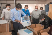 Equipamentos que chegaram ontem no Pará sendo vistoriados pelo governador Helder Barbalho