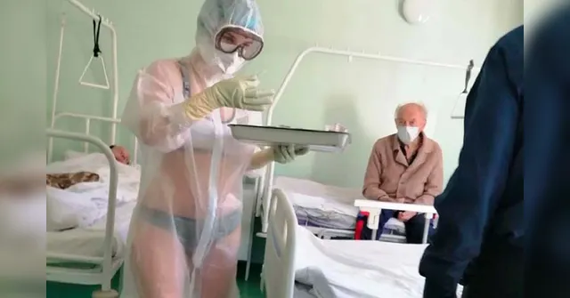 Imagem ilustrativa da notícia Enfermeira é suspensa de hospital após ficar de lingerie no plantão