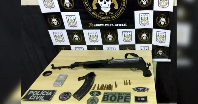 Imagem ilustrativa da notícia Criminoso com armamento pesado morre em troca de tiros com a polícia no Pará