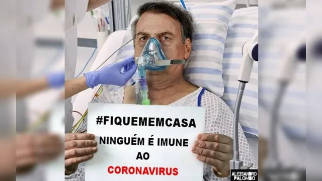Imagem ilustrativa da notícia 'Ninguém está imune': artista italiano retrata Bolsonaro em hospital com coronavírus