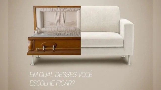 Imagem ilustrativa da notícia Campanha pró-isolamento pede escolha entre caixão e sofá 