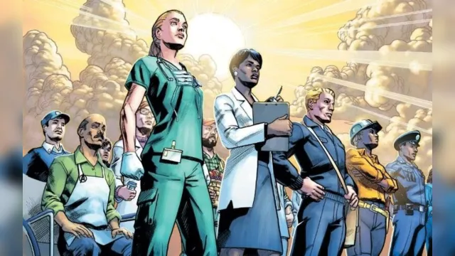 Imagem ilustrativa da notícia Marvel transforma trabalhadores essenciais em super-heróis em desenho