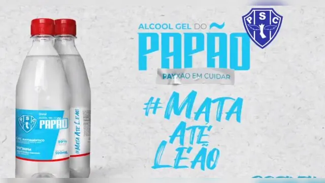 Imagem ilustrativa da notícia Paysandu lança álcool em gel que "mata até Leão"