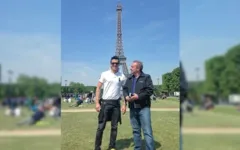 Gugu e Thiago Salvático em Paris.