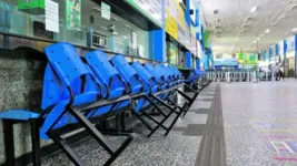 O local está quase deserto, já que as viagens estão suspensas

