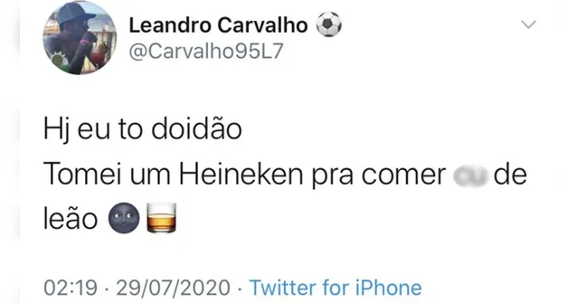 Imagem ilustrativa da notícia No Twitter, Leandro Carvalho manda recado pesado ao Leão 