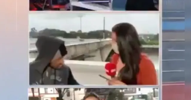 Imagem ilustrativa da notícia Repórter da CNN é assaltada no ar por homem com faca e perde dois celulares; veja o vídeo
