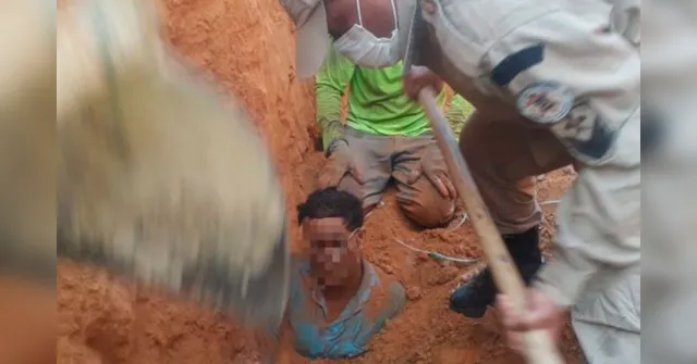 Imagem ilustrativa da notícia Homem é resgatado após 30 minutos embaixo da terra