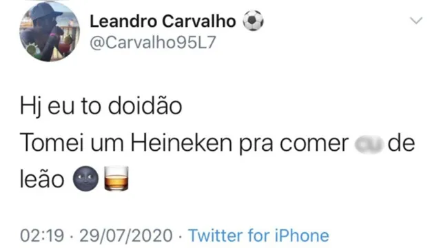 Imagem ilustrativa da notícia No Twitter, Leandro Carvalho manda recado pesado ao Leão 