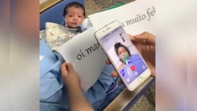 Imagem ilustrativa da notícia Paraense infectada pela covid-19 conhece filho recém-nascido por celular