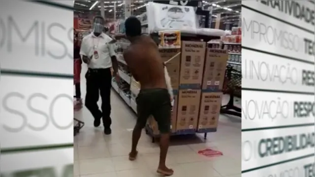 Imagem ilustrativa da notícia Imagens fortes: homem corta pescoço de segurança dentro do supermercado