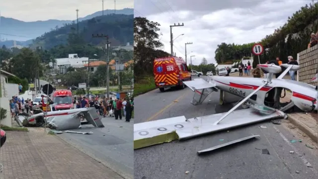 Imagem ilustrativa da notícia Avião monomotor cai no meio de rua no Brasil; veja vídeo