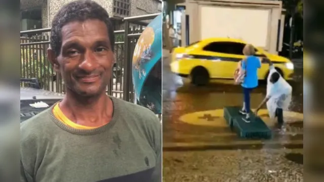 Imagem ilustrativa da notícia Homem que ajudou idosa a atravessar rua alagada morre no RJ