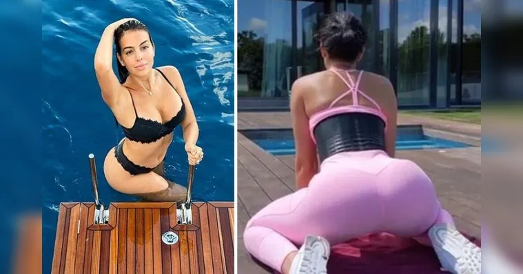 Imagem ilustrativa da notícia Namorada de CR7 bomba com exercício para turbinar o bumbum