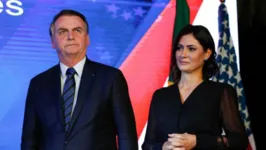 O presidente Jair Bolsonaro e a primeira dama Michelle.