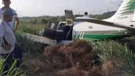 O avião ficou bem danificado