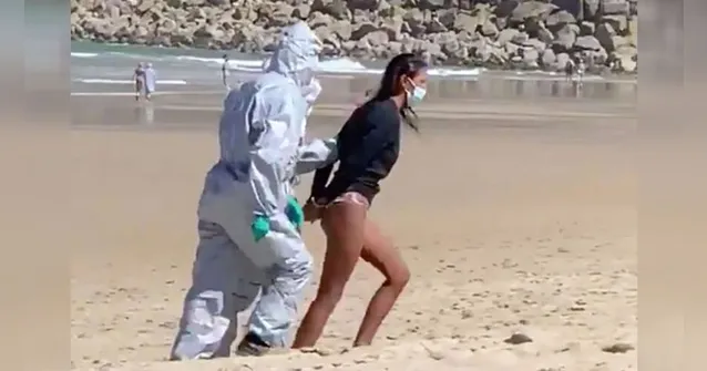 Imagem ilustrativa da notícia Mulher é presa após surfar com coronavírus; veja o vídeo!